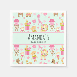 Niedliches Muster mit Whimsical Animals & Toys Dus Serviette