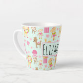 Niedliches Muster mit Whimsical Animals & Toys Milchtasse (Linke Ecke)