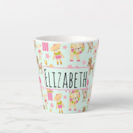 Niedliches Muster mit Whimsical Animals & Toys Milchtasse