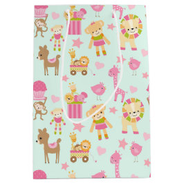 Niedliches Muster mit Whimsical Animals & Toys Mittlere Geschenktüte