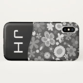 Niedliches Muster mit zwei Buchstaben, Monogramm Case-Mate iPhone Hülle (Rückseite (Horizontal))