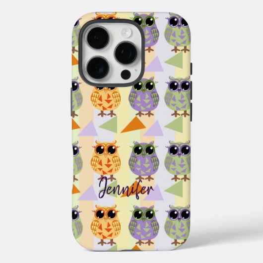 Niedliches Muster Owls Case-Mate iPhone 16 Fall Hülle (Rückseite)