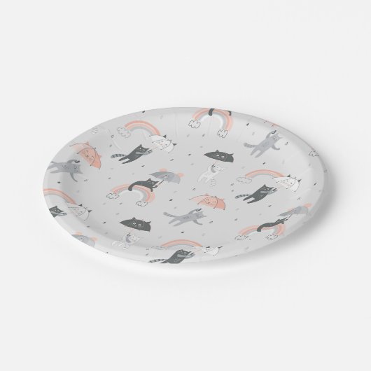 Niedliches Muster Pappteller (Schrägansicht)