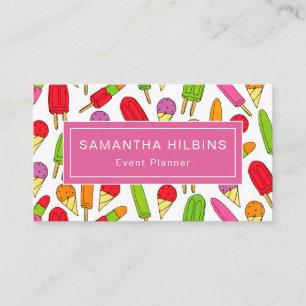 Niedliches Muster Pink Event Planner Visitenkarte