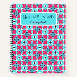 Niedliches Muster Pink Journal SpiralNotebook Notizblock