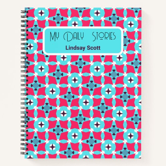 Niedliches Muster Pink Journal SpiralNotebook Notizblock (Vorderseite)