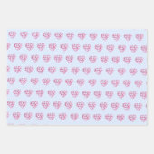 Niedliches Muster Rosa Farbige Blume Wasserfarbe Geschenkpapier Set (Vorderseite)