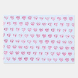 Niedliches Muster Rosa Farbige Blume Wasserfarbe Geschenkpapier Set