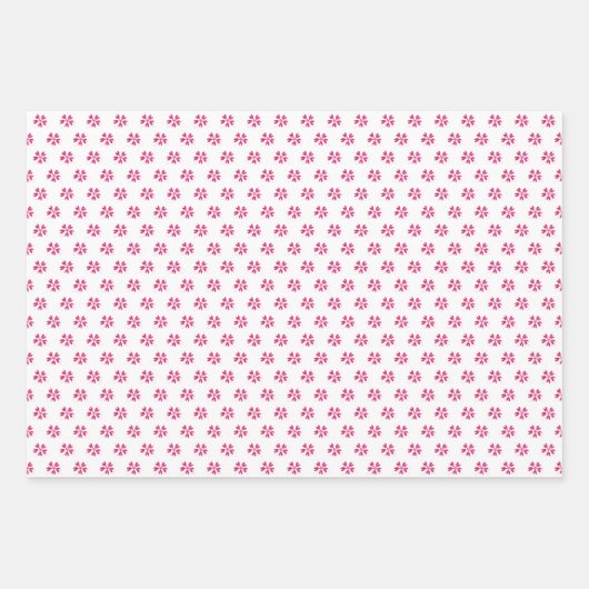 Niedliches Muster Rosa Farbige Blume Wasserfarbe Geschenkpapier Set (Vorderseite 3)