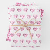 Niedliches Muster Rosa Farbige Blume Wasserfarbe Geschenkpapier Set (Beispiel)