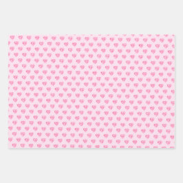 Niedliches Muster Rosa Farbige Blume Wasserfarbe Geschenkpapier Set