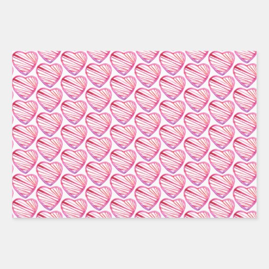 Niedliches Muster Rosa Farbige Blume Wasserfarbe Geschenkpapier Set (Vorderseite 3)