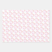 Niedliches Muster Rosa Farbige Blume Wasserfarbe Geschenkpapier Set (Vorderseite 2)