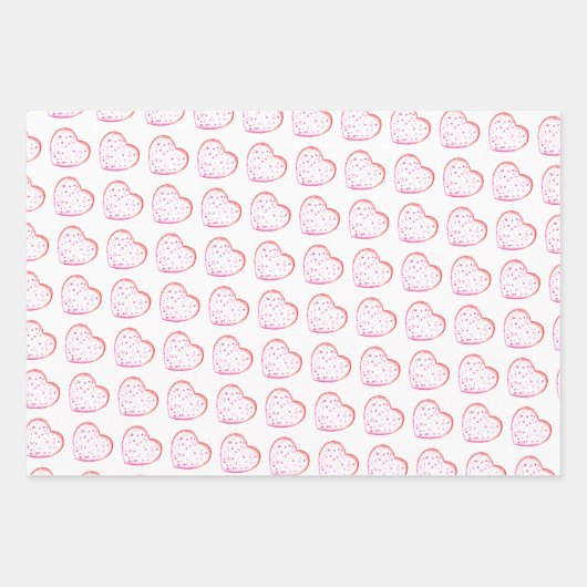 Niedliches Muster Rosa Farbige Blume Wasserfarbe Geschenkpapier Set (Vorderseite 2)