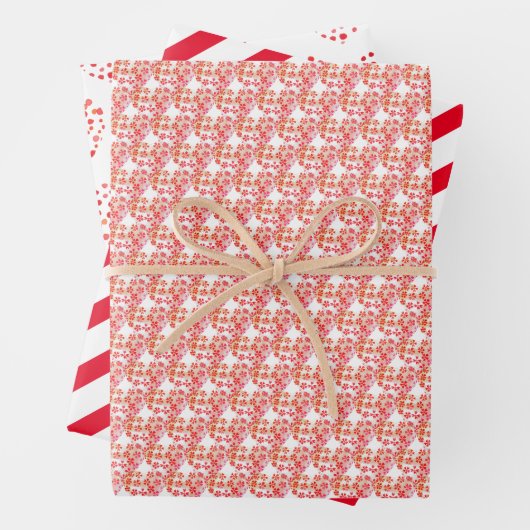 Niedliches Muster Rosa Farbige Blume Wasserfarbe Geschenkpapier Set (Beispiel)