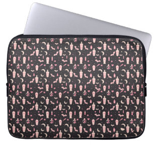 Niedliches Muster, schwarz und rosa Vampirwitscher Laptopschutzhülle