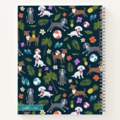 Niedliches Muster tropischer Welpen | Marine Notizblock (Rückseite)