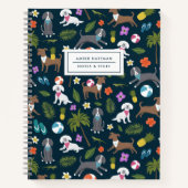 Niedliches Muster tropischer Welpen | Marine Notizblock (Vorderseite)