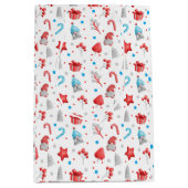 Niedliches Muster von Gnomen, Sternen, Zuckerrohre Mittlere Geschenktüte (Vorderseite)