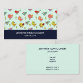 Niedliches Muster von Whimsikvögeln Visitenkarte (Vorne/Hinten)