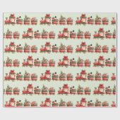 Niedliches Muster Weihnachtszug mit Spielzeug Geschenkpapier (Flach)