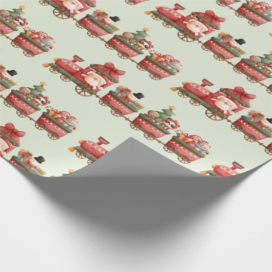 Niedliches Muster Weihnachtszug mit Spielzeug Geschenkpapier (Ecke)