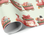 Niedliches Muster Weihnachtszug mit Spielzeug Geschenkpapier (Rolleneckpunkt)