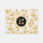 Niedliches Muttertier Muster Monogramm Fleecedecke (Vorderseite (Horizontal))