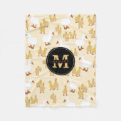 Niedliches Muttertier Muster Monogramm Fleecedecke (Vorderseite)