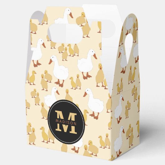 Niedliches Muttertier Muster Monogramm Geschenkschachtel (Geöffnet)