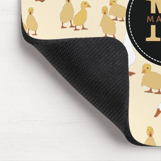 Niedliches Muttertier Muster Monogramm Mousepad (Ecke)