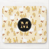 Niedliches Muttertier Muster Monogramm Mousepad (Vorne)