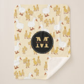 Niedliches Muttertier Muster Monogramm Sherpadecke (Vorderseite)