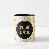 Niedliches Muttertier Muster Monogramm Tasse (Zentrum)