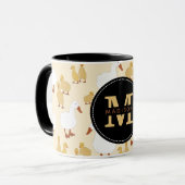 Niedliches Muttertier Muster Monogramm Tasse (Vorderseite Links)