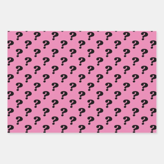 Niedliches Mystery Geschenk Wrapper Frage Mark Bla Geschenkpapier Set (Vorderseite 2)