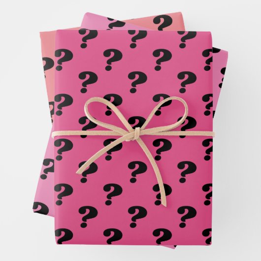 Niedliches Mystery Geschenk Wrapper Frage Mark Bla Geschenkpapier Set (Beispiel)