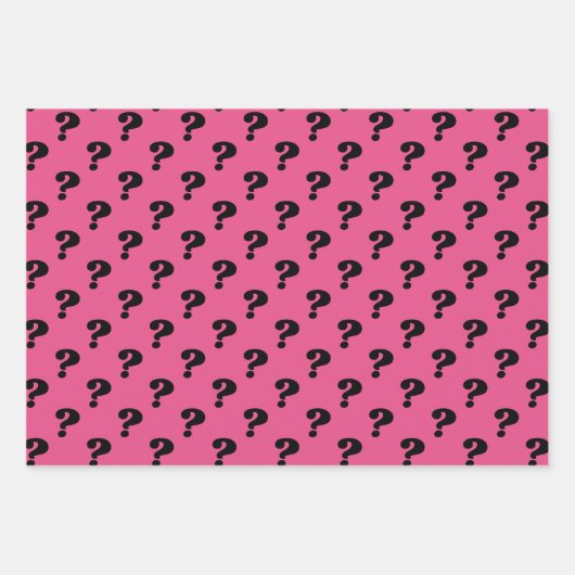 Niedliches Mystery Geschenk Wrapper Frage Mark Bla Geschenkpapier Set (Vorderseite)