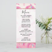 Niedliches Mythisches Rosa Einhorn Regenbogen Wass Menükarte (Stehend Vorderseite)