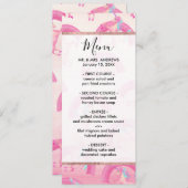 Niedliches Mythisches Rosa Einhorn Regenbogen Wass Menükarte (Vorne/Hinten)