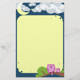 Niedliches Nachteulen-Briefpapier Briefpapier