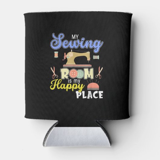 Niedliches Nähen von Quiltern Dosenkühler (Vorderseite)