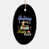 Niedliches Nähen von Quiltern Keramik Ornament (Rechts)