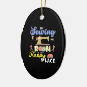 Niedliches Nähen von Quiltern Keramik Ornament (Links)