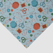 Niedliches nähendes Themed Muster-Blau Seidenpapier (Ausschnitt)