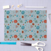 Niedliches nähendes Themed Muster-Blau Seidenpapier (Handwerk)