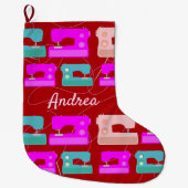 Niedliches Nähmaschinenmuster Großer Weihnachtsstrumpf (Vorderseite)