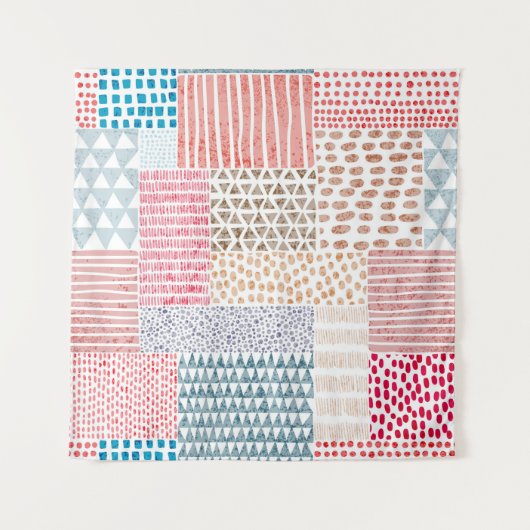 Niedliches nahtloses Muster im Patchwork-Stil. Ein Wandteppich (Vorderseite)