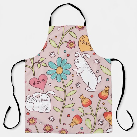 Niedliches nahtloses Muster mit Bundsen Schürze (Vorderseite)