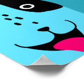 Niedliches nahtloses Muster mit lustigen Hunden au Poster (Ecke)